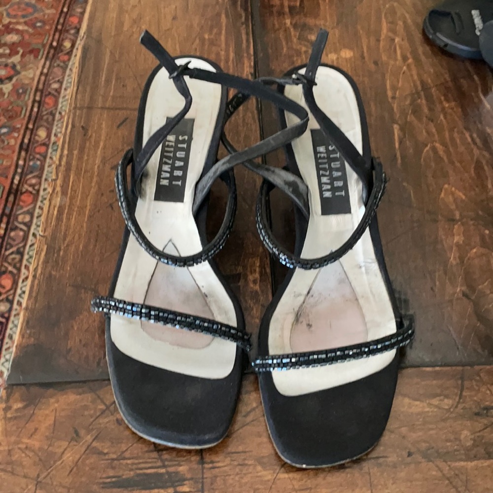 Stuart Weitznan Dress Sequence Sandals, size 8AA